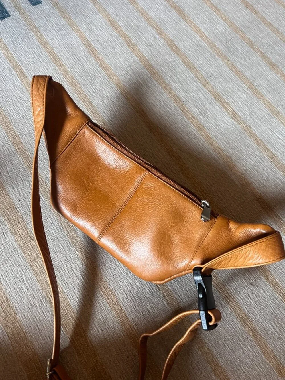 Cognac Leather Fanny Pack Crossbody Bag - Like New!